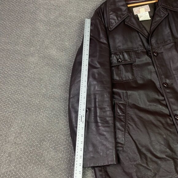 Vintage Sears Leather Jacket With Down Liner Men's 52 Brown Fight Club - Picture 12 of 15